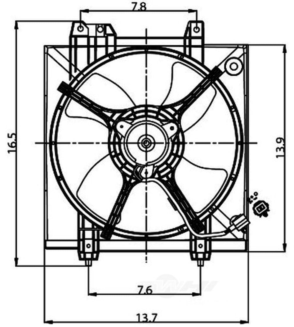 Global Parts Distributors 2811393 Electric Cooling Fan Assembly