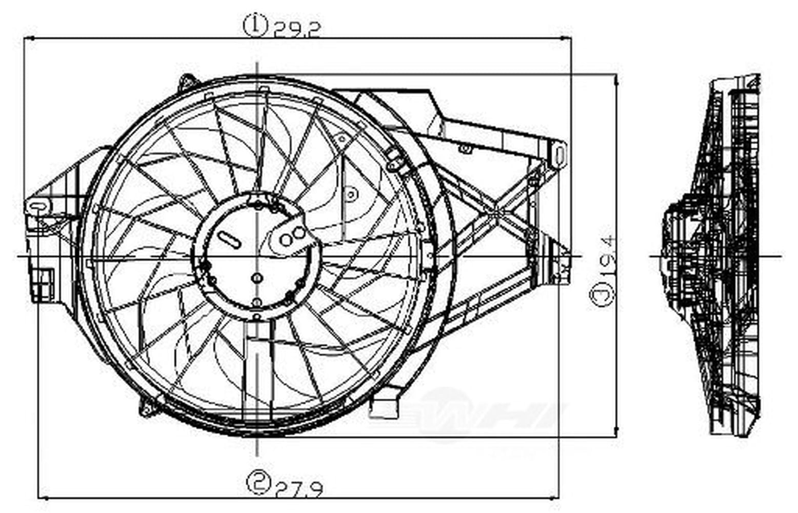Global Parts Distributors 2811505 Electric Cooling Fan Assembly