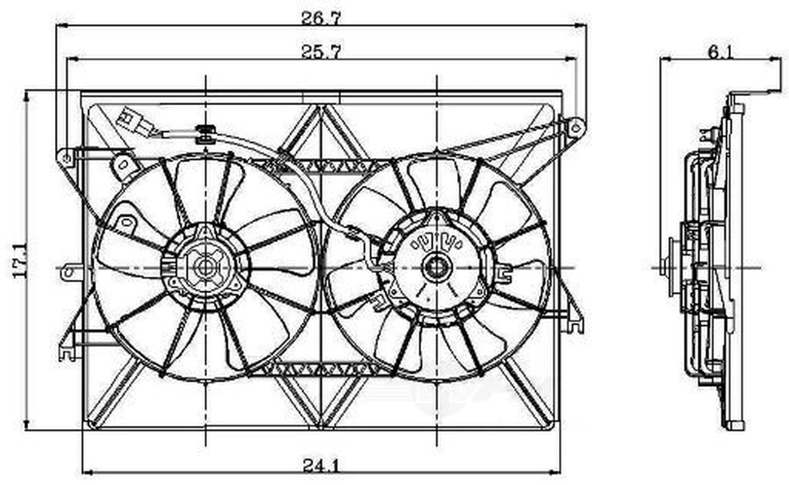 Global Parts Distributors 2811570 Electric Cooling Fan Assembly