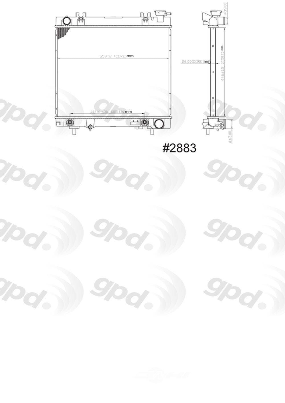 Global Parts Distributors 2883C Radiator Fits select: 2007 DODGE DAKOTA, 2006-2008 MITSUBISHI RAIDER