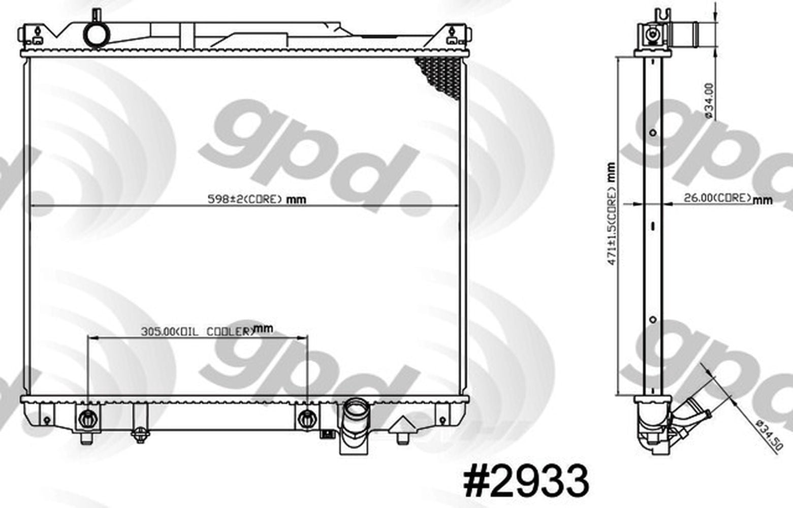 Global Parts Distributors 2933C Radiator Fits select: 2004-2006 SUZUKI XL7