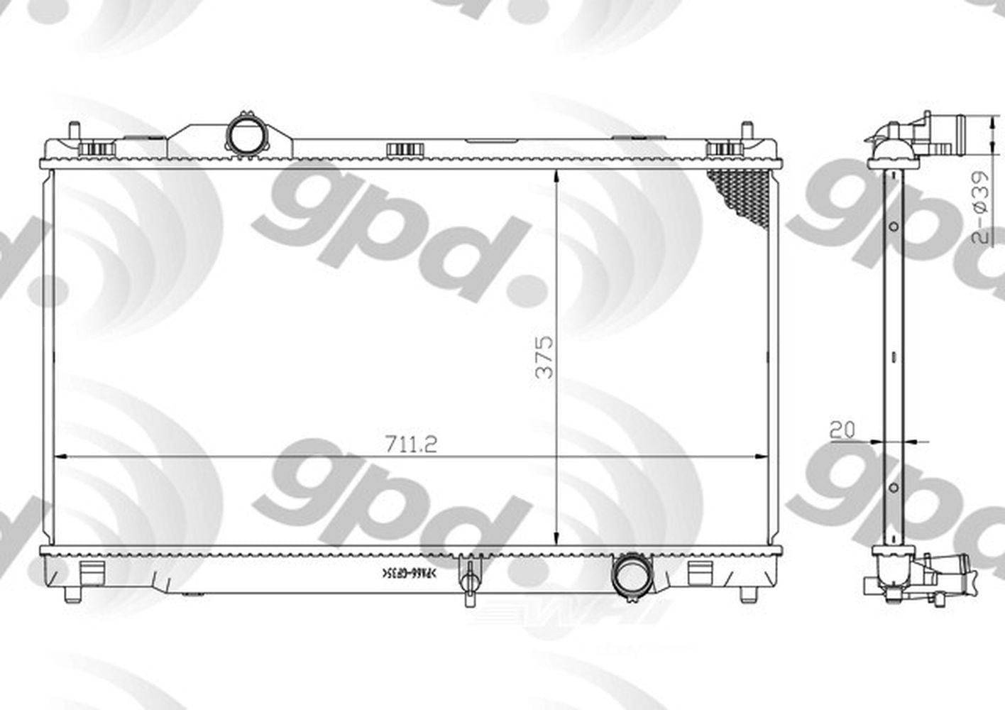 Global Parts Distributors 2968C Radiator Fits select: 2006-2013 LEXUS IS, 2015 LEXUS IS 250