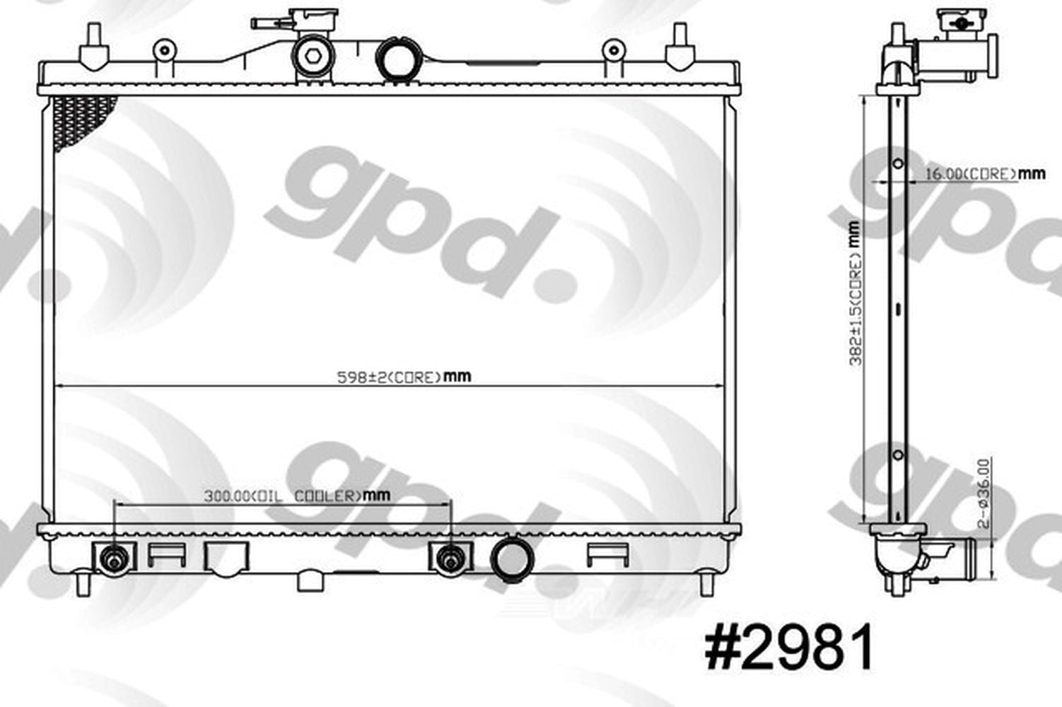 Global Parts Distributors 2981C Radiator Fits select: 2007-2011 NISSAN VERSA