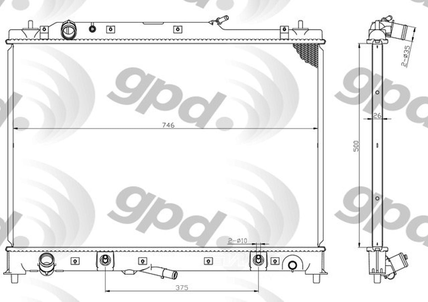 Global Parts Distributors 2986C Radiator Fits select: 2007,2009-2015 MAZDA CX-9