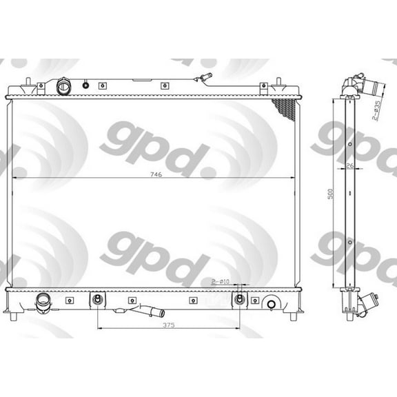 Global Parts Distributors 2986C Radiator Fits select: 2007,2009-2015 MAZDA CX-9