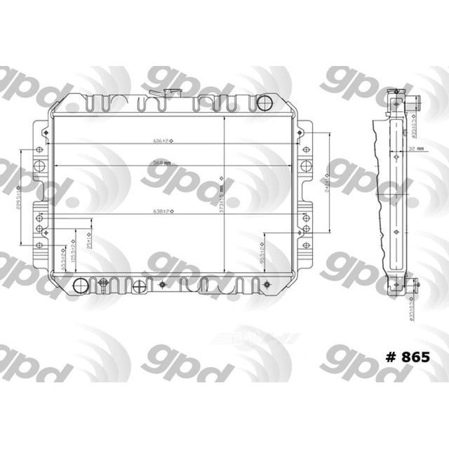 B2000 Radiator Global Parts Distributors 865C Radiator Fits select: 1986-1987 MAZDA ...