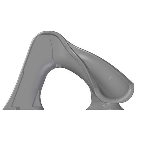 Global Pool Products Splash Inground Swimming Pool Water Slide Deck Mounted Right Curve Turn Grey GPPSSP-Grey-R
