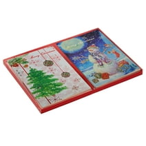 Global Printed Products 10 Foil and Glitter Holiday Cards with White Envelopes - Featuring Snowman and Christmas Tree Designs - GPP-0086-A