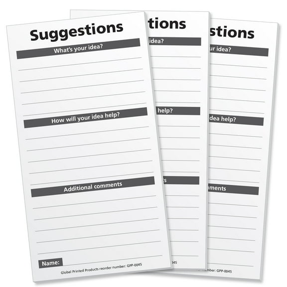 Global Printed Products 200 Suggestion Cards for Suggestion Box (Pack of 200) - GPP-0045