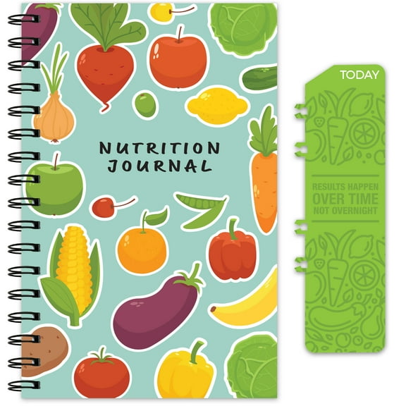 Global Printed Products 6" x 8.5" Nutrition Fitness Health Journal Planners: Clip-in Bookmark, Sturdy Binding, Thick Pages & Laminated Protective Cover (Fruit) - GPP-0081-B