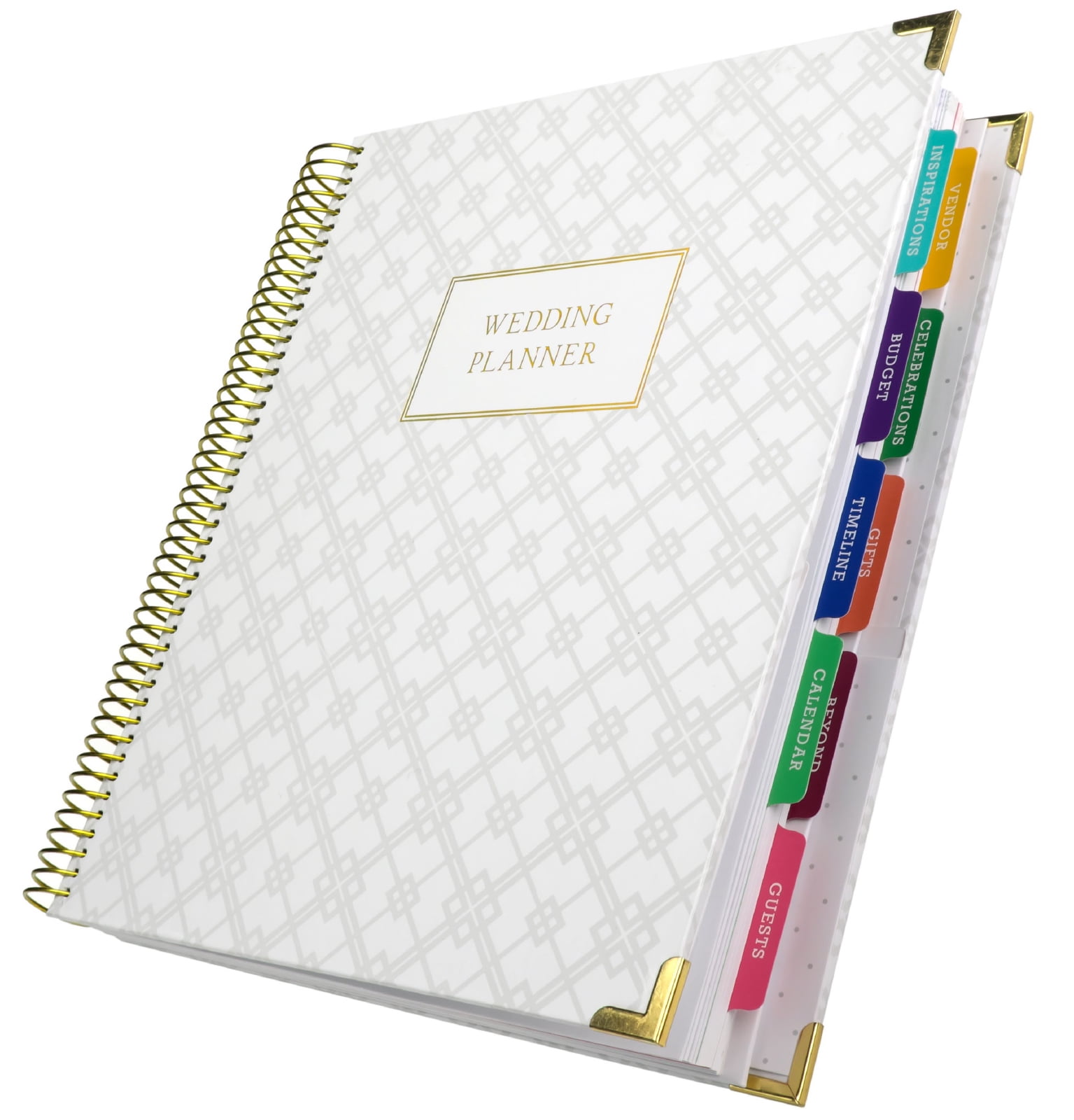 Global Printed Products 9" x 11" Wedding Planner Hardcover White/Gold (GPP-PLNR-GLD)