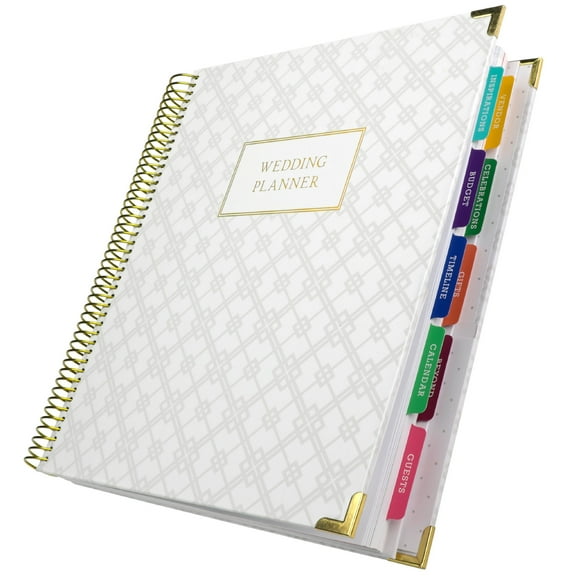 Global Printed Products 9" x 11" Wedding Planner Hardcover White/Gold (GPP-PLNR-GLD)