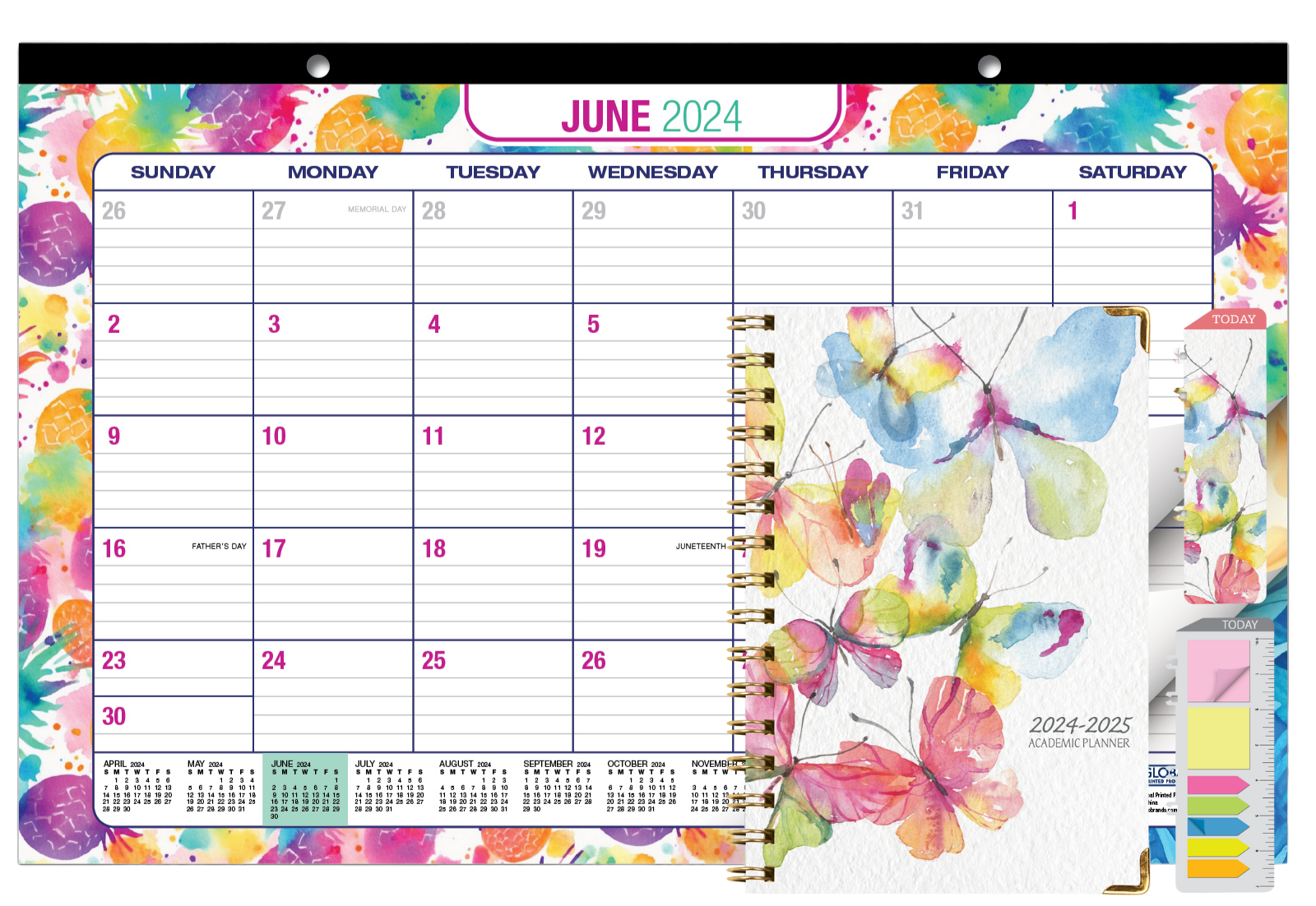 Global Printed Products Academic Planner 20242025 and 11" x 17" Desk