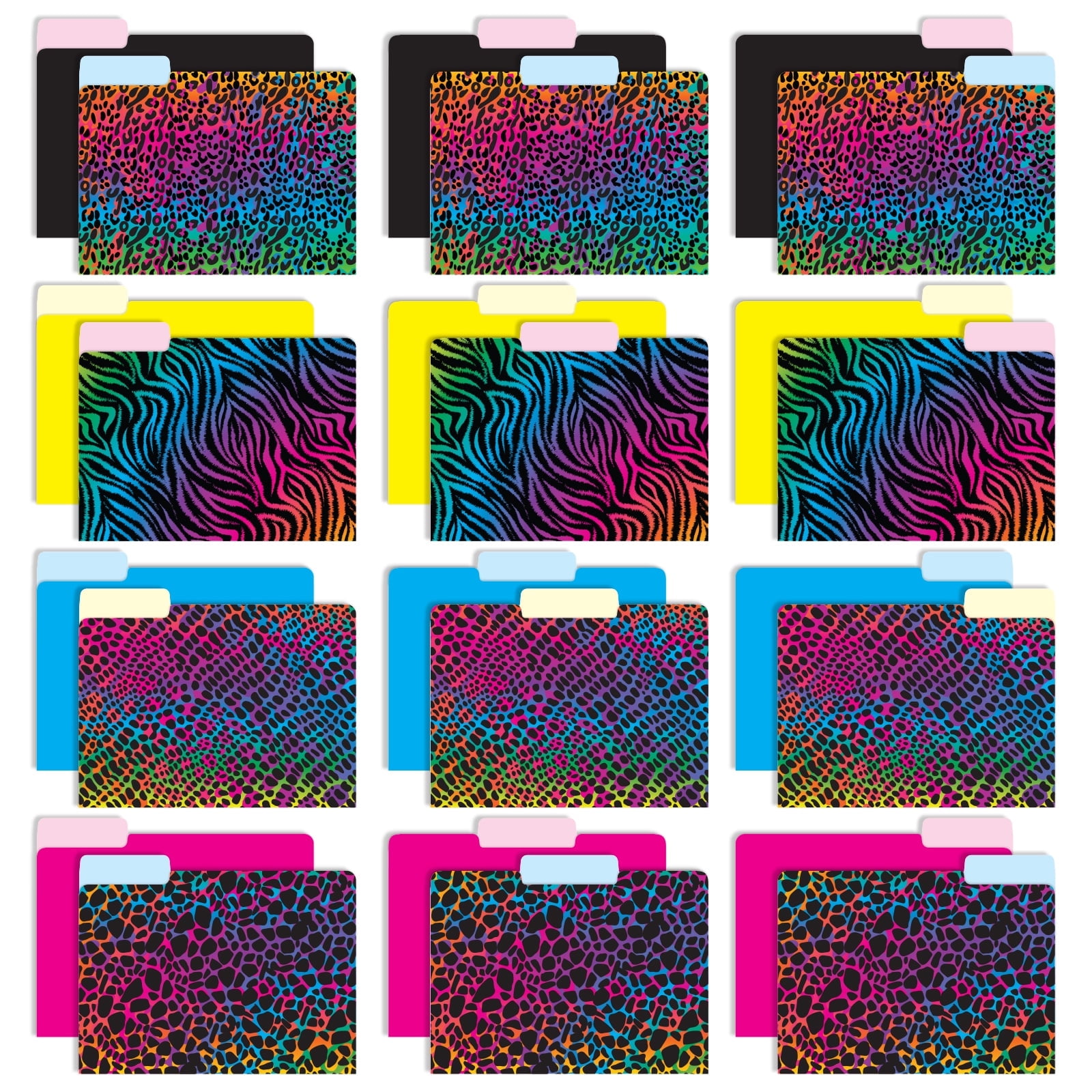Global Printed Products Deluxe Designer Printed File Folders, 1/3 Cut ...