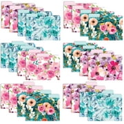 Global Printed Products Deluxe Designer Printed File Folders, 1/3 Cut Tab, Assorted Positions, Letter Size, 24/pk (Floral)