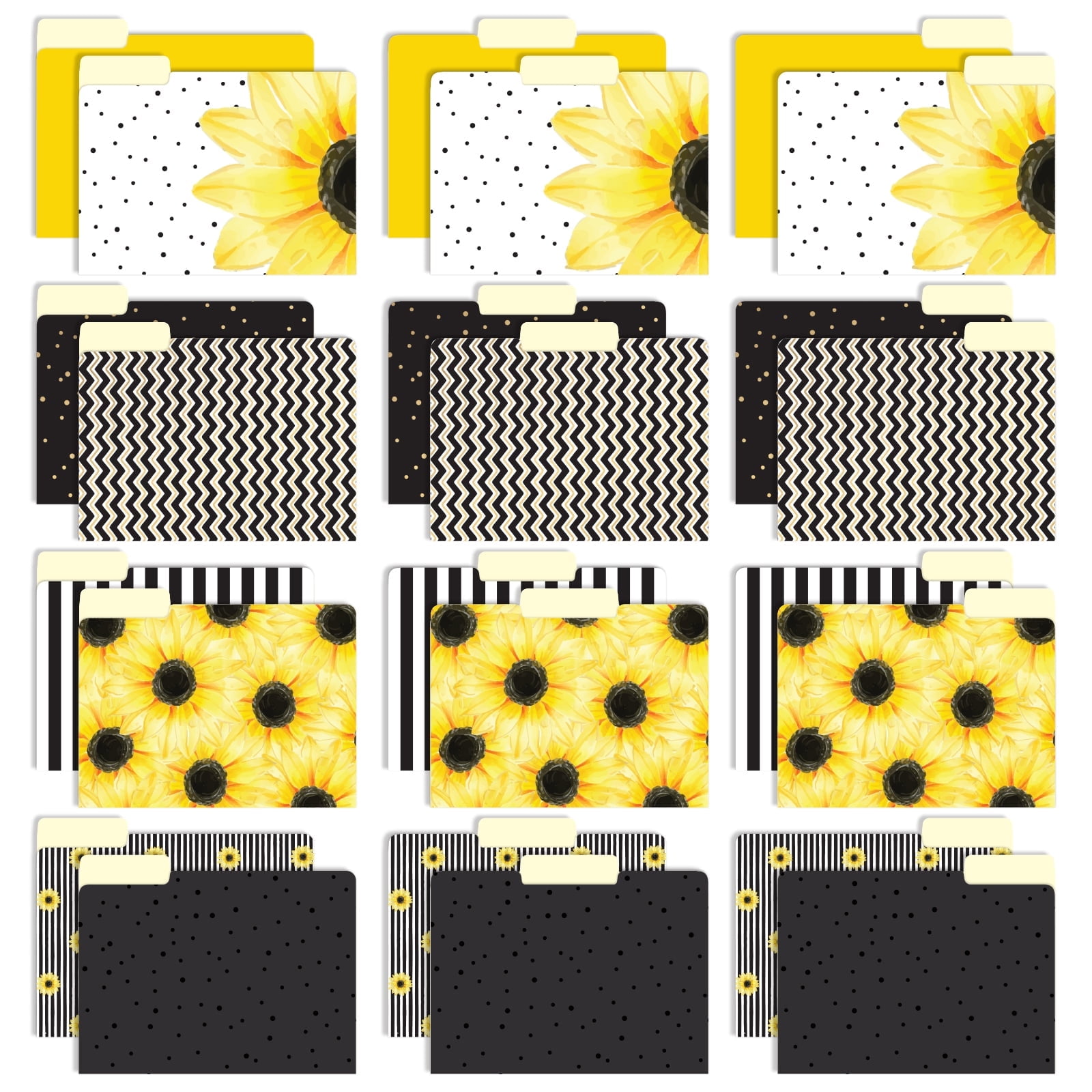 Global Printed Products Deluxe Designer Printed File Folders, 1/3 Cut ...