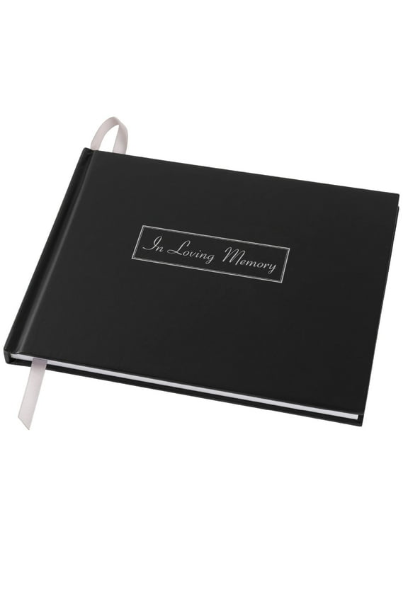 Funeral Guest Book 9"x7''', Black