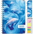 thumbnail image 1 of Global Printed Products Hardcover 2025 Daily, Monthly & Weekly Planner 5.5"x8", Blue Koi, 1 of 8