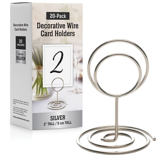 Global Printed Products Horizontal Card Holder Table Top/Countertop Silver Metal 20/Pack