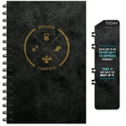 Global Printed Products Workout Fitness Journal Nutrition Planners Clip-in Bookmark, Sturdy Binding, Thick Pages & Laminated Protective Cover Black & Gold - GPP-0069