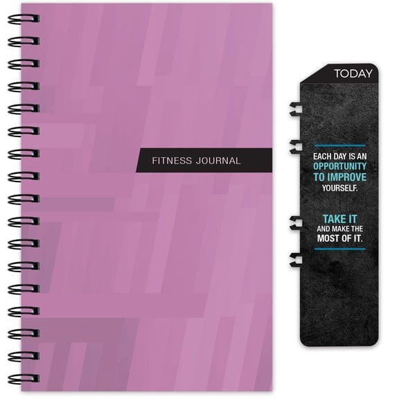 Global Printed Products Workout Fitness Journal Nutrition Planners: Clip-in Bookmark, Sturdy Binding, Thick Pages & Laminated Protective Cover (Purple) - GPP-0078