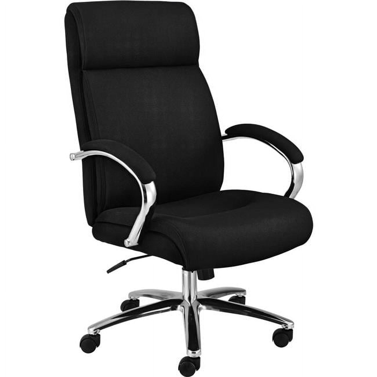 High Back Black Fabric Executive Office Chair with Chrome Frame