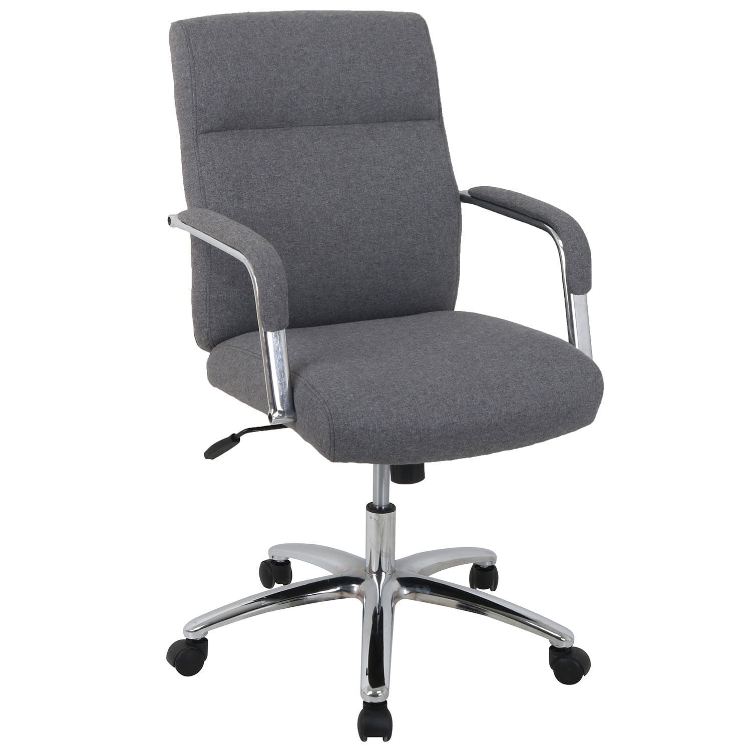 Gray High Back Fabric Task Chair with Chrome Base