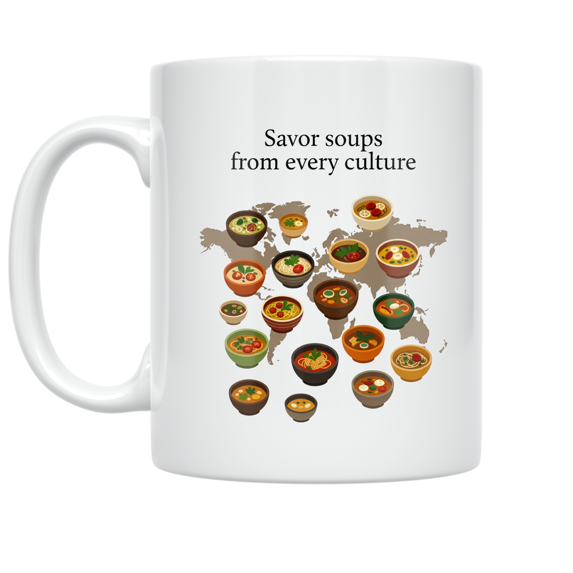 Global Soup Designs - Culinary Enthusiast - 11 oz Ceramic Coffee Mug