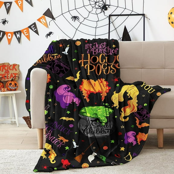 Global Spirit Halloween Blanket Witch Sanderson Flannel Sisters Fleece Blankets and Throws (50" x 60")
