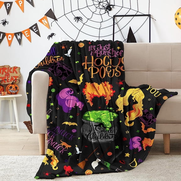 Global Spirit Halloween Blanket Witch Sanderson Flannel Sisters Fleece Blankets and Throws (50" x 60")