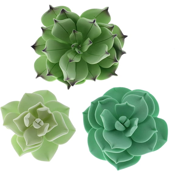 Global Sugar Art Succulents Sugar Cake Flowers, Set of 3 by Chef Alan Tetreault