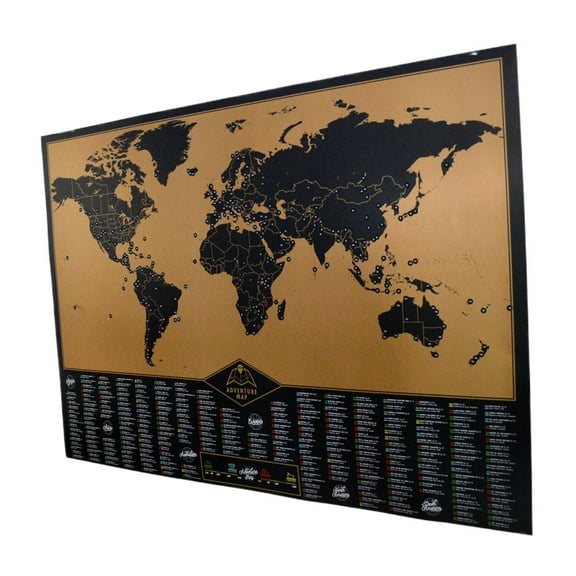 The Global Travel Scratch World Map Meets Your List of 300 Adventures - Deluxe Scratch Off Adventure Maps Wall Painting As a Gift for Travelers,22.8X32.7 inch