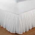 thumbnail image 1 of Global Trends 100% Cotton Voile White Bed Skirt, 18 Inch Drop Length Dust Ruffle, King, 1 of 4