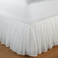 thumbnail image 1 of Global Trends 100% Cotton Voile White Bed Skirt, 18 Inch Drop Length Dust Ruffle, Queen, 1 of 4