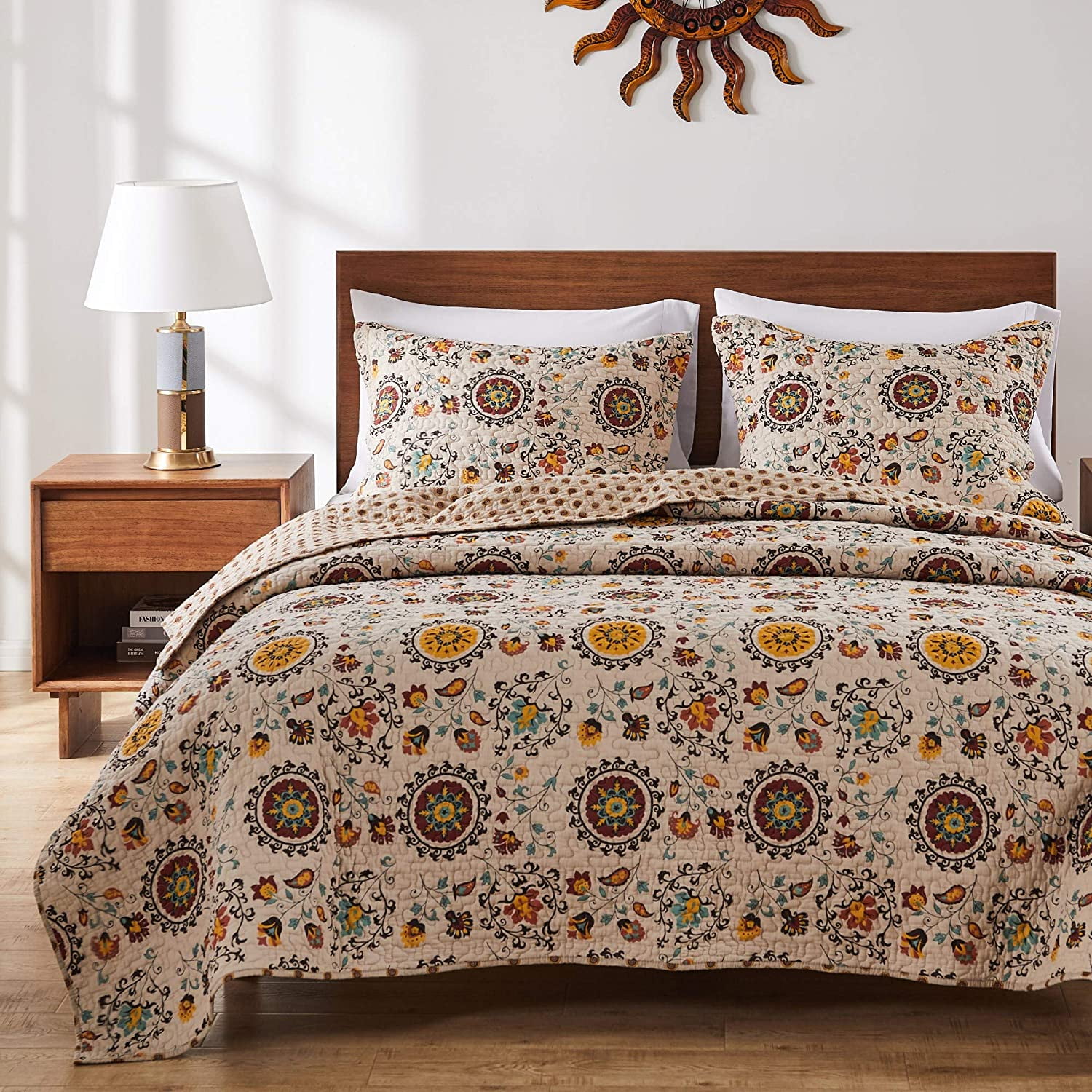 Global Trends Alta Reversible 100% Cotton Quilt Set, 3-Piece King/Cal King