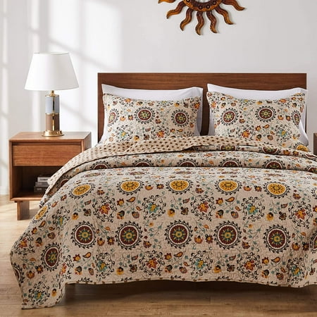 Global Trends Alta Reversible 100% Cotton Quilt Set, 3-Piece King/Cal King