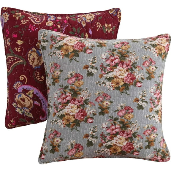 Greenland Home Fashions Antique Chic Decorative Pillows, 100% Cotton Fabrics, Set of 2