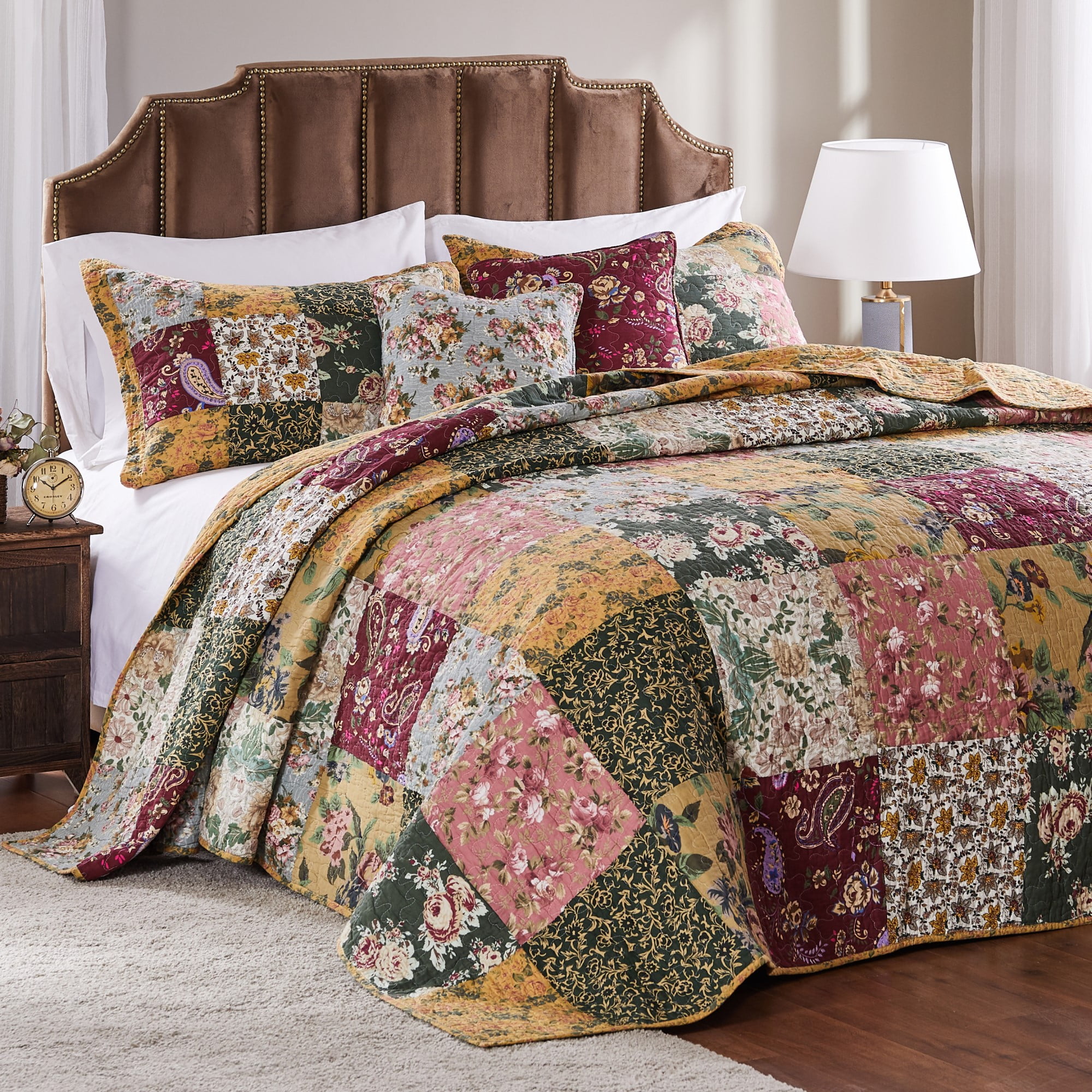 Greenland Home Fashions Antique Chic 100% Cotton Authentic Patchwork Bedspread Set, 2-Piece Twin/XL