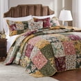 thumbnail image 1 of Greenland Home Fashions Antique Chic 100% Cotton Authentic Patchwork Bedspread Set, 3-Piece Queen, 1 of 6
