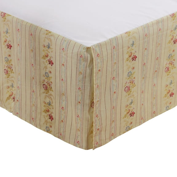 Global Trends Antique Rose 100% Cotton Traditional Tailored Bed Skirt 15-inch L, Queen