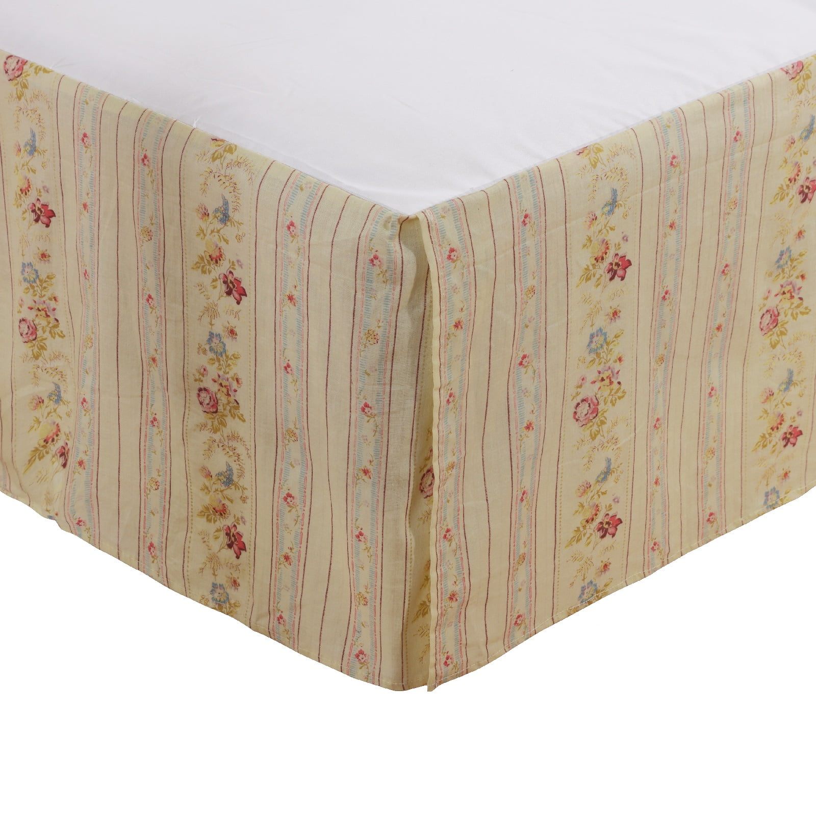 Global Trends Antique Rose 100% Cotton Traditional Tailored Bed Skirt 15-inch L, Twin