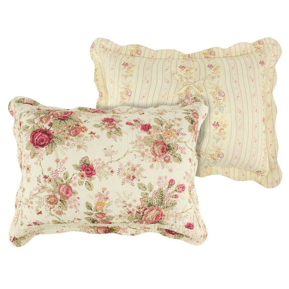 Global Trends Antique Rose Quilted Pillow Sham