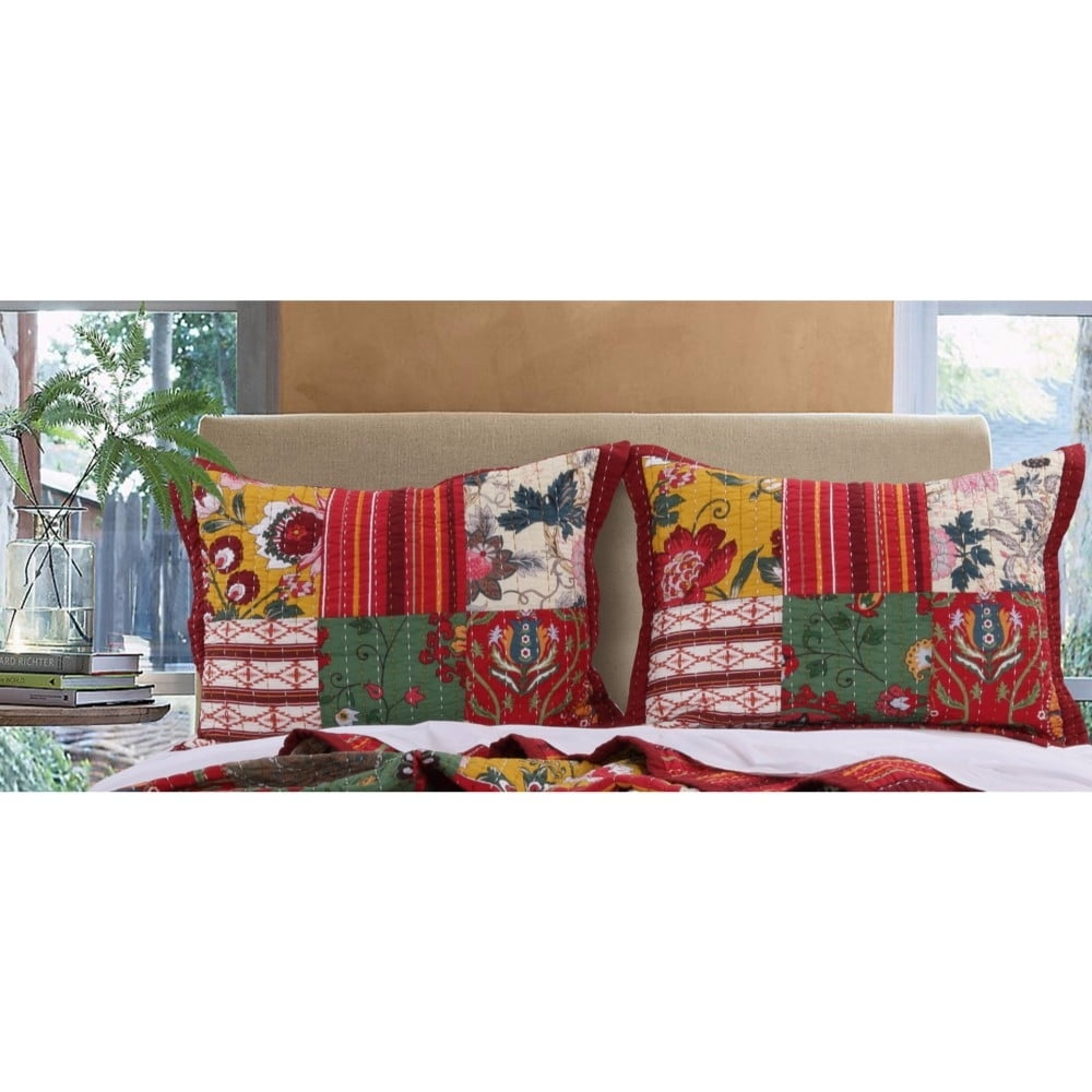 Arcadia Multicolor Cotton Quilted Standard Sham