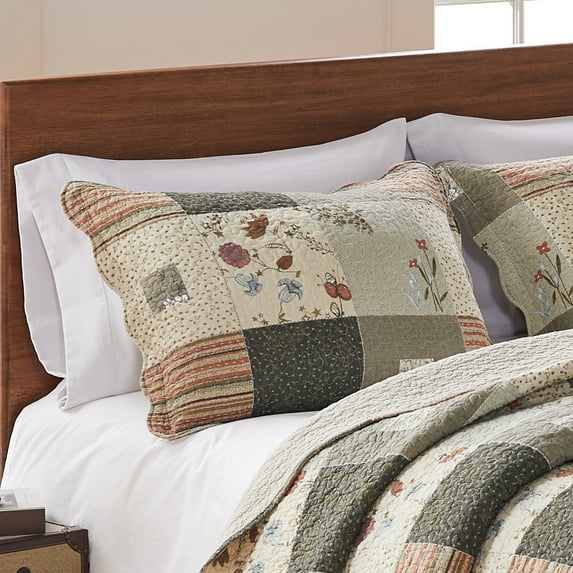 Global Trends Cinnamon Spice 100% Cotton Quilted Pillow Sham, King 20" W x 36" L