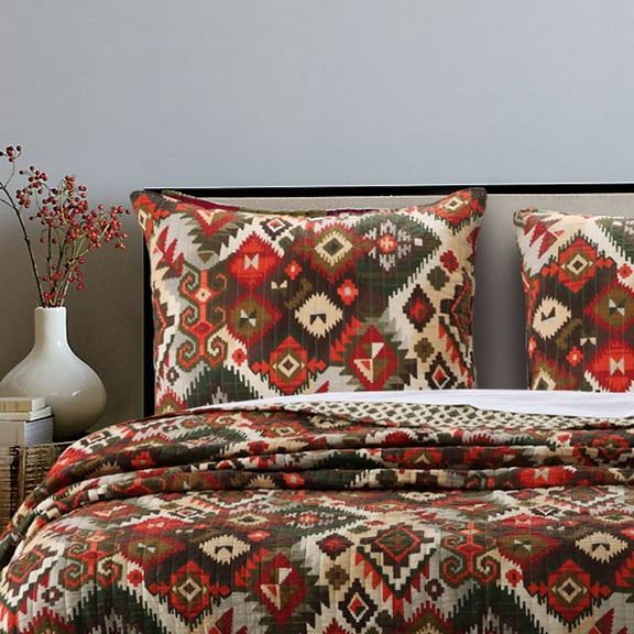 Global Trends Folklore Quilted Bed Pillow Sham, Standard 20" x 26"