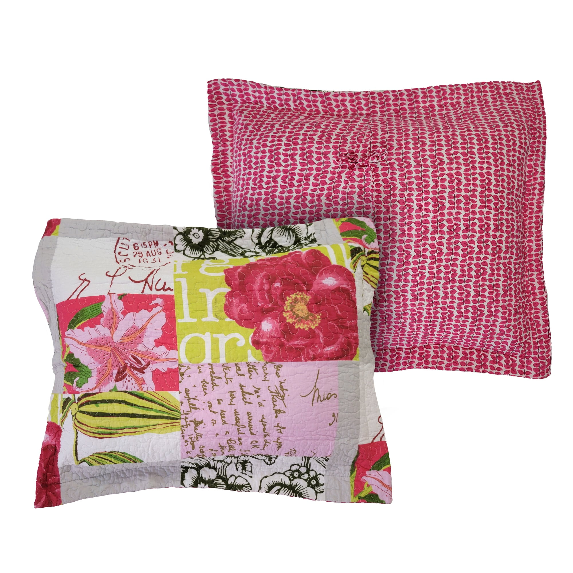 Love Letters Multicolor Cotton Standard Sham with Floral Print