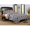 thumbnail image 1 of Global Trends Maya 3-Piece Saffron Floral Quilt Bedding Sets, Full Queen, 1 of 4