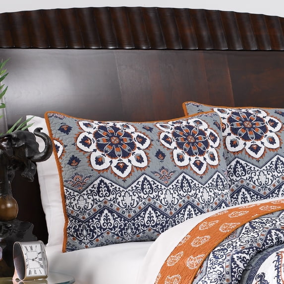 Global Trends Maya Quilted Bed Pillow Sham, Standard 20" x 26"