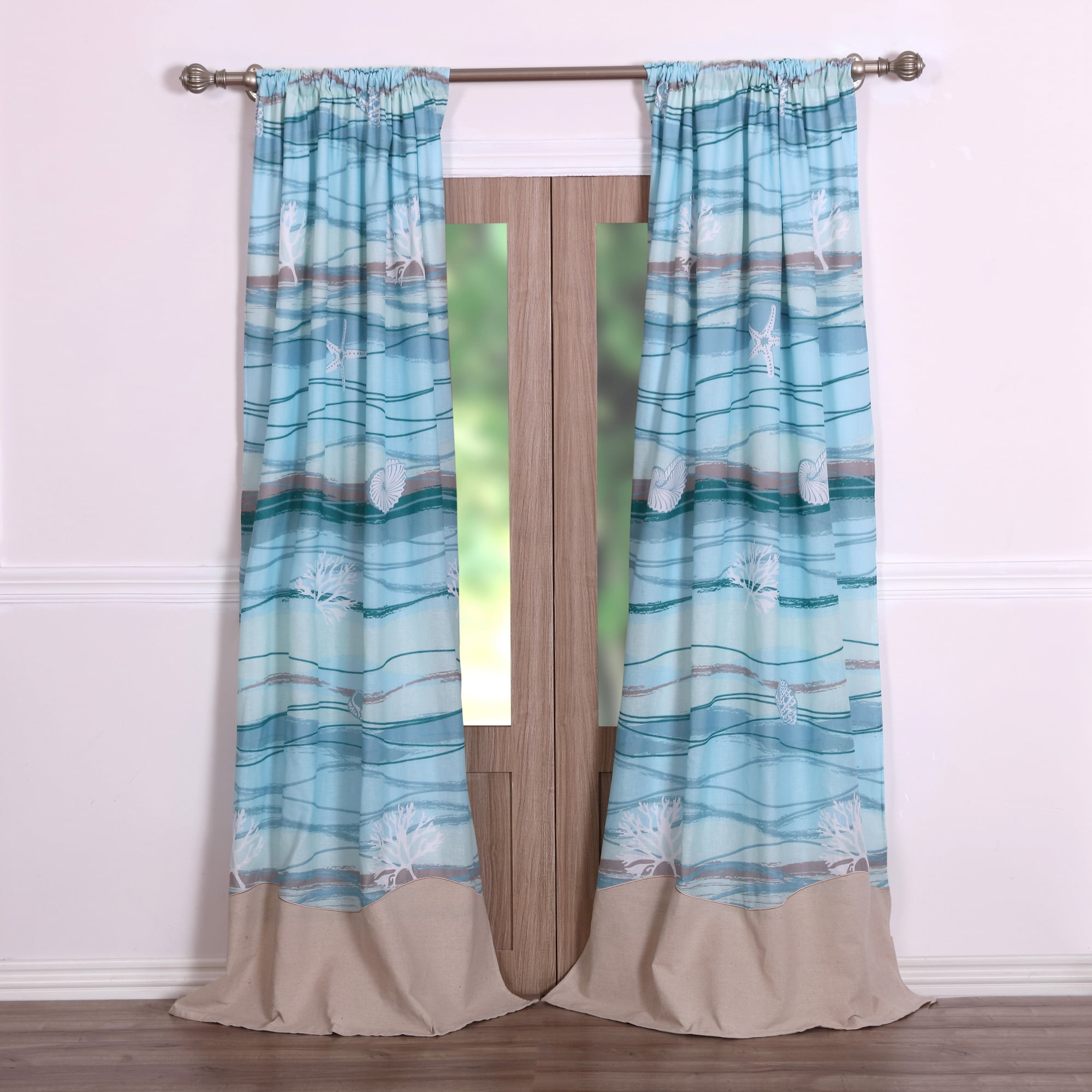 Global Trends Morro Bay Coastal Window Curtain Panels, Set of 2