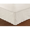 thumbnail image 1 of Global Trends Paige 100% Cotton Paisley-Quilted Bed Skirt 18-Inch Drop Length, King, Ivory, 1 of 5